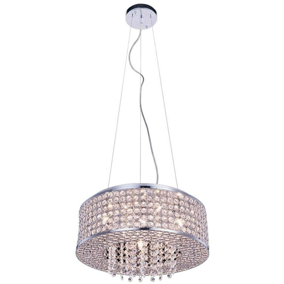 AMELIE Pendant Contemporary Adjustable Hanging Height 6-Light Chrome Iron Wire