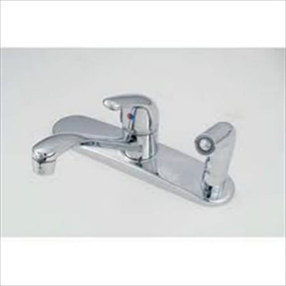 AMER BRASS SL801F3 Metal Single Lever With Spray 3-Handle - Chrome - 8 in.