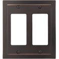 AMERELLE 84RRVB Steps Double Rocker Cast Metal Wallplate in Aged Bronze