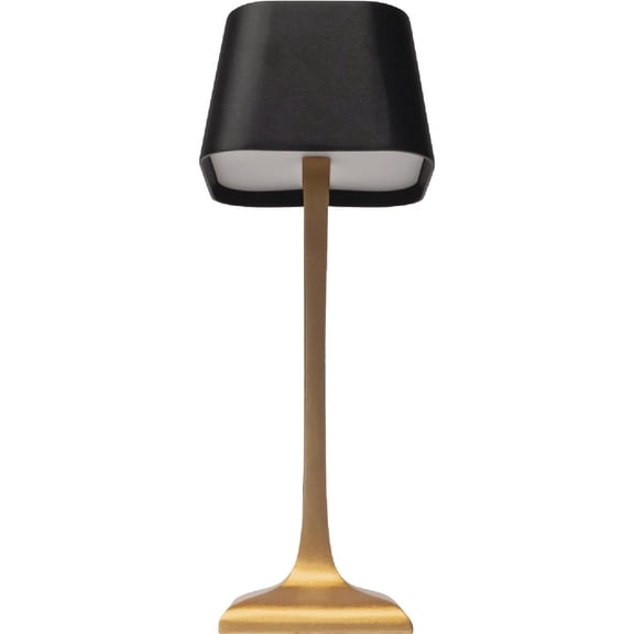 AMERELLE Bel Air Cordless Dimmable Rechargeable Table Lamp with Touch Controls, Outdoor Rated, Insect Mask, Gold and Black, 10 Inches