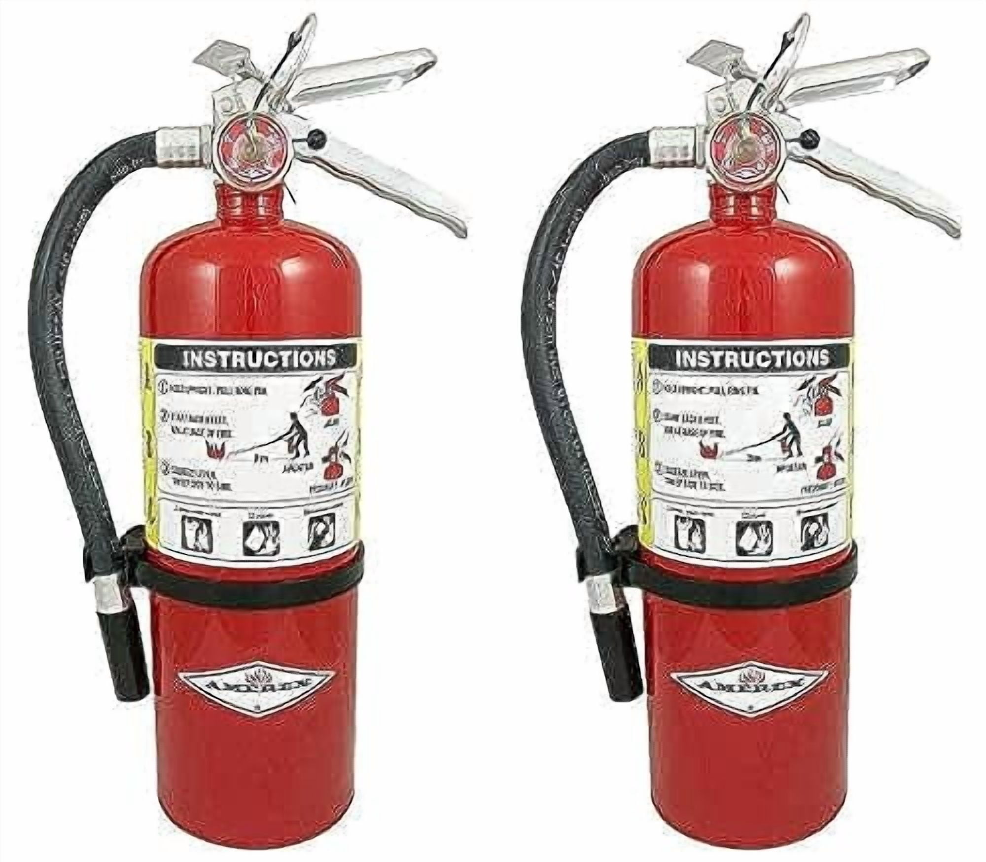 Amerex B402 5 lb. ABC Dry Chemical Class - Fire Extinguisher, with Wall Bracket, 2 Pack