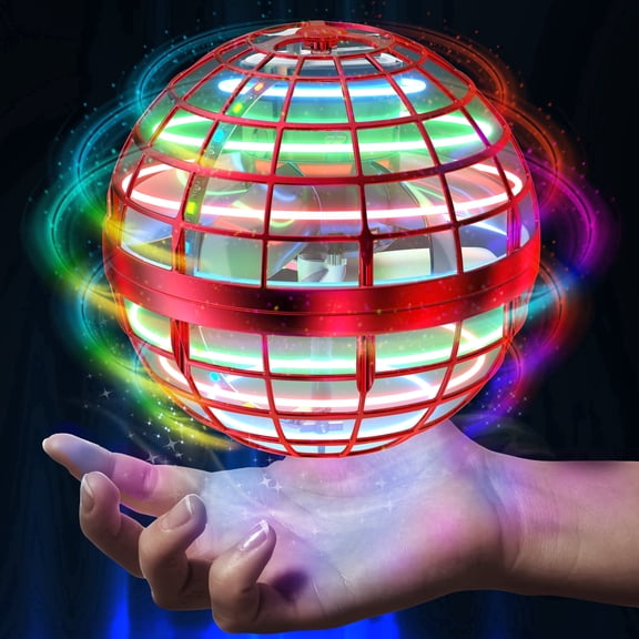 AMERFIST Flying Orb Ball Toy,Cosmic Globe Boomerang Hover Ball Galactic Fidget Spinner, Hand Drone Orbit, Cool Toys Gift for 6 7 8 9 10+ Year Old Boys Girls Teens Outdoor Toys(Red)