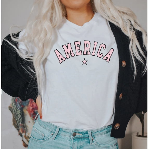 AMERICA Graphic Short sleeve Plus Tees
