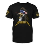 AMERICA! T-Shirt Patriotic Tribute Tee | American Pride Veteran Support Shirt | 100% Cotton Military Apparel