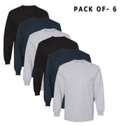AMERICAN APPAREL - Long Sleeve T-Shirt | 6 Oz./yd², 100% Cotton | 6 Pack Mix Color Tee - S Size
