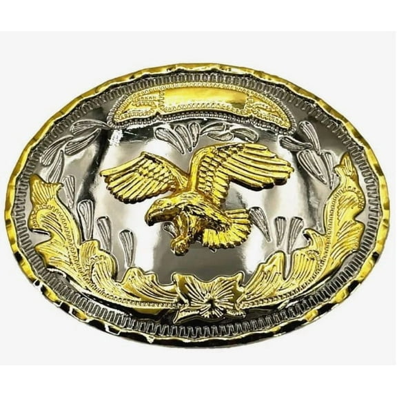 Large AMERICAN BALD EAGLE Belt Buckle Silver GOLD Western Cowboy Big