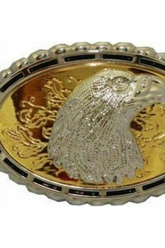 Belt Buckle Silver GOLD Western Cowboy Large ea49 - New with box/tags