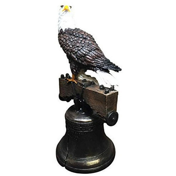 AMERICAN BALD EAGLE LET FREEDOM RING LIBERTY BELL SCULPTURE STATUE 18"H FIGURINE