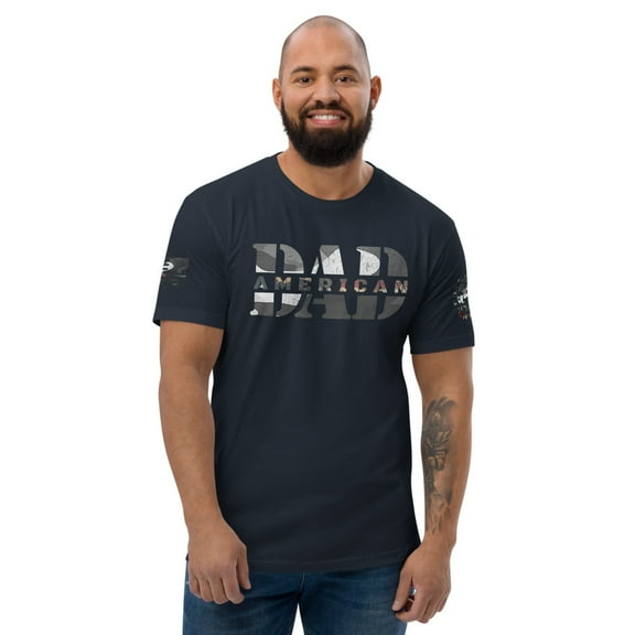 AMERICAN DAD Fitted men T-shirt (Midnight Navy, L)