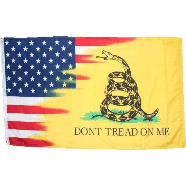 AMERICAN GADSDEN DONT TREAD ON ME USA UNITED STATES FADED FLAG 3X5 ...