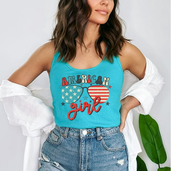 AMERICAN GIRL Graphic Racerback Tank Top