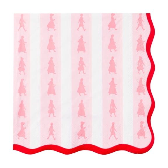 American Girl X Bonjour Fte Striped Doll Icon Large Paper Napkins, Disposable Party Supplies, 20 Count, Lunch Size, Picnic, Birthday