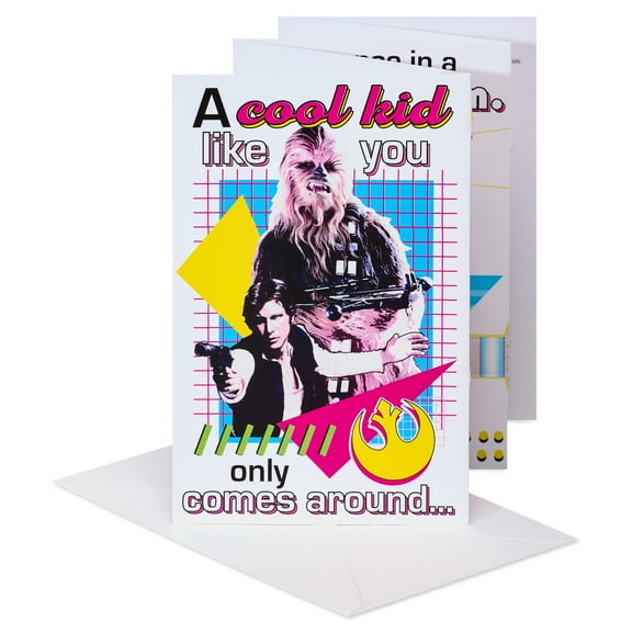 American Greetings Star Wars Birthday Card for Kids (Han and Chewbacca)