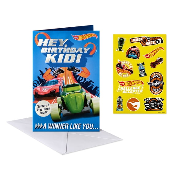 American Greetings Hot Wheels Birthday Card (Fast Track To Fun)