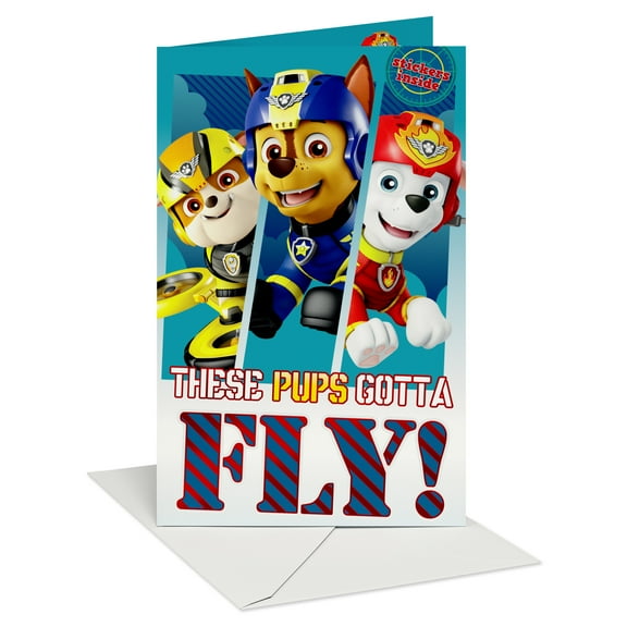American Greetings Paw Patrol Birthday Card for Kids (These Pups Gotta Fly!)