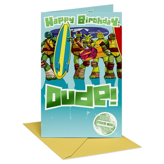 American Greetings Teenage Mutant Ninja Turtles Birthday Card for Kids (Radical Dude)