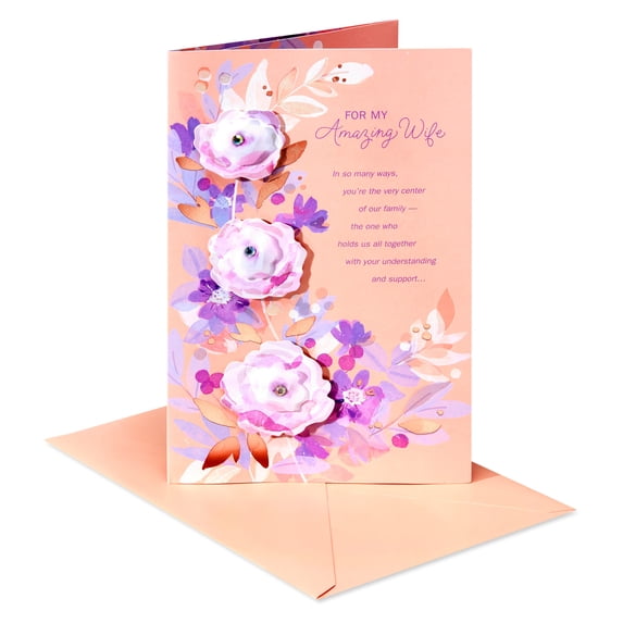 American Greetings Romantic Mother's Day Card for Wife (Flowers and Leaves)
