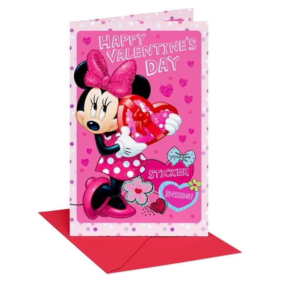 American Greetings Disney Minnie Mouse Valentine's Day Card for Kids (Cute as a Button)