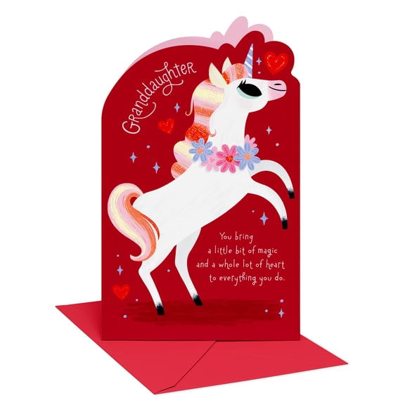 American Greetings Valentine's Day Card for Granddaughter (Magical Unicorn)