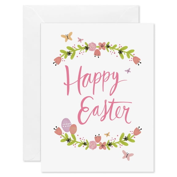 American Greetings Easter Card Pack, Floral Wreath (6 Pack)