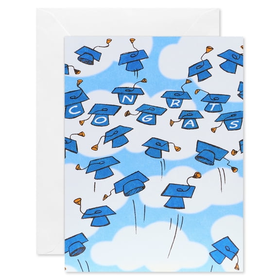 American Greetings Graduation Money/Gift Card Holder Card Pack, Blue Grad Caps (10 Cards)