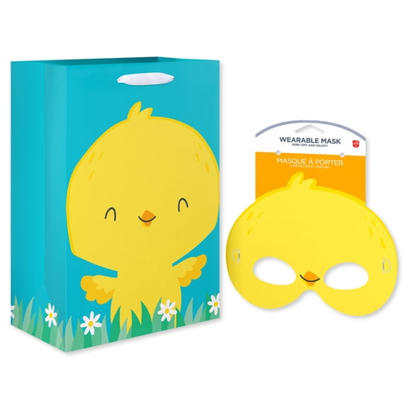 American Greetings 10 in. Easter Gift Bag with Removable Mask, Cute Chick (1 Bag)