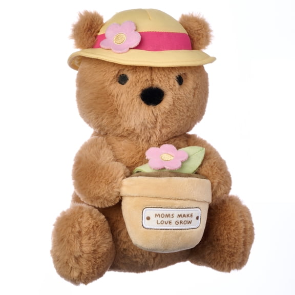 American Greetings 10 in. Mother's Day Plush Garden Bear with Hat (1-Count)