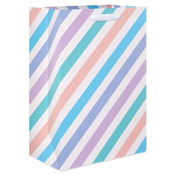 American Greetings 10 in. Medium Easter Gift Bag, Pastel Diagonal Stripes (1-Count)