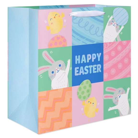 American Greetings 15 in. Jumbo Easter Gift Bag, Patchwork Design (1 Bag)
