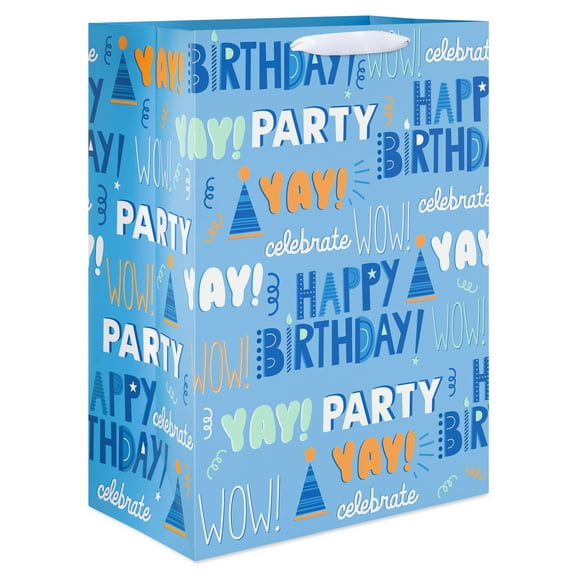 American Greetings 20" Jumbo Blue Birthday Gift Bag for Boy, Happy Birthday, Party, Yay (1-Count)