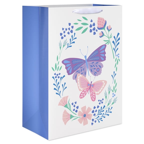 American Greetings 20 in. Jumbo Easter Gift Bag, Springtime Butterflies (1 Bag)