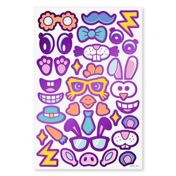 American Greetings Easter Stickers for Kids, Creativity Character Sticker Set (2 Sheets, 72 Stickers)
