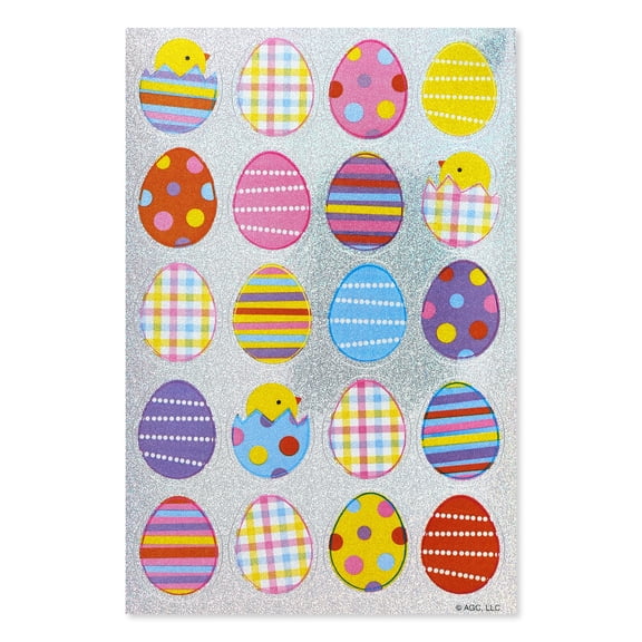 American Greetings Easter Stickers for Kids, Egg Prism Designs (2 Sheets, 40 Stickers)