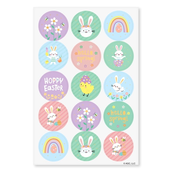 American Greetings Easter Stickers for Kids, Easter Spirit (2 Sheets, 30 Stickers)