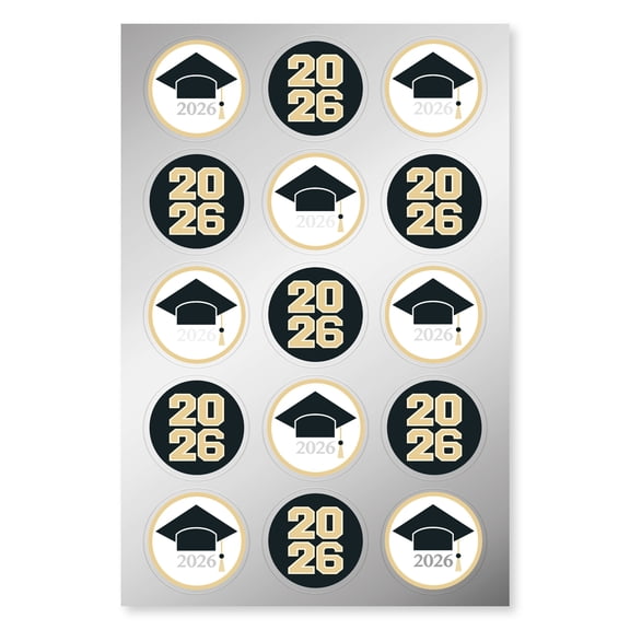 American Greetings Graduation Stickers, Class of 2026 (2 Sheets, 30 Stickers)
