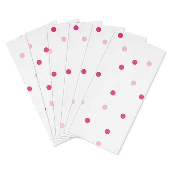 American Greetings 20 in. x 20 in. All Occasion White Gift Gift Wrap Tissue Paper, Pink Dots for Valentine's Day, Mother's Day, Baby Shower (6-Sheets)