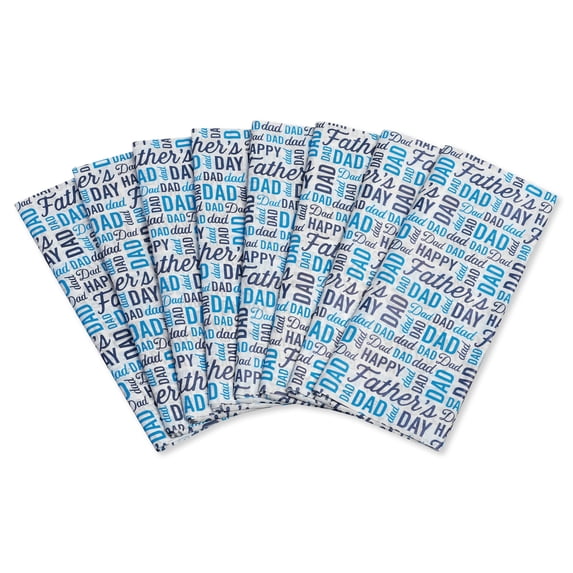American Greetings Blue and White Father's Day Tissue Paper Pack (8 Sheets, 20 in. x 20 in.)