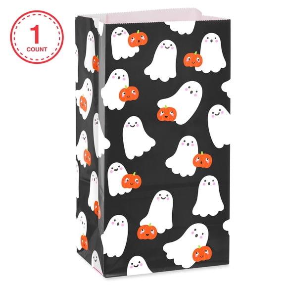 American Greetings Lunch Halloween Gift Bag, Black, Ghosts and Pumpkins