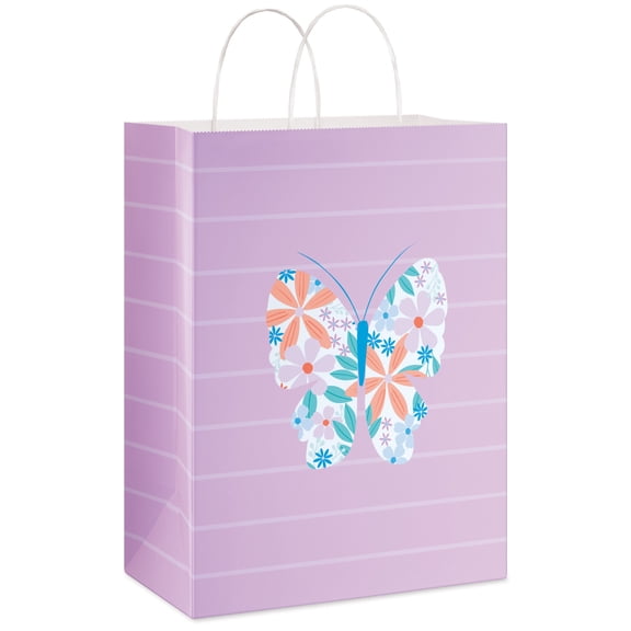 American Greetings 13 in. Large Spring Gift Bag, Purple Butterfly (1 Bag)