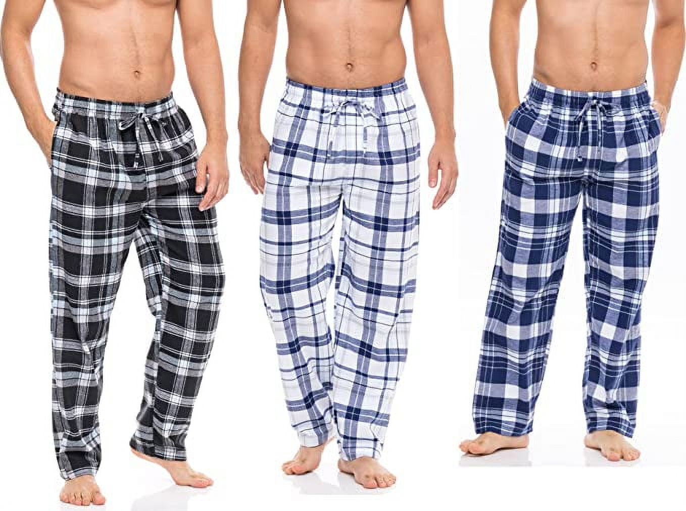 AMERICAN HEAVEN Men's 3 Pack 100% Cotton Flannel Lounge Pajama Sleep ...