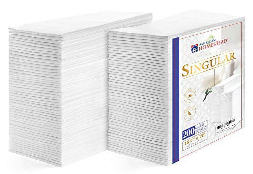 AMERICAN HOMESTEAD Disposable Hand Towels for Bathroom-Paper Guest Napkins-15.5"x12" White Linen-Like Bulk Multifold Wipes-Hygienic Solution For Wedding Reception, Dinner Party (Pack of 100, Quilted)