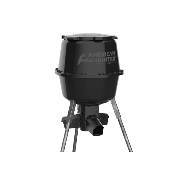 American Hunter WF 30gal Nesting Hopper w/Gravity Feeder, Black, One Size, AH-225GRAV