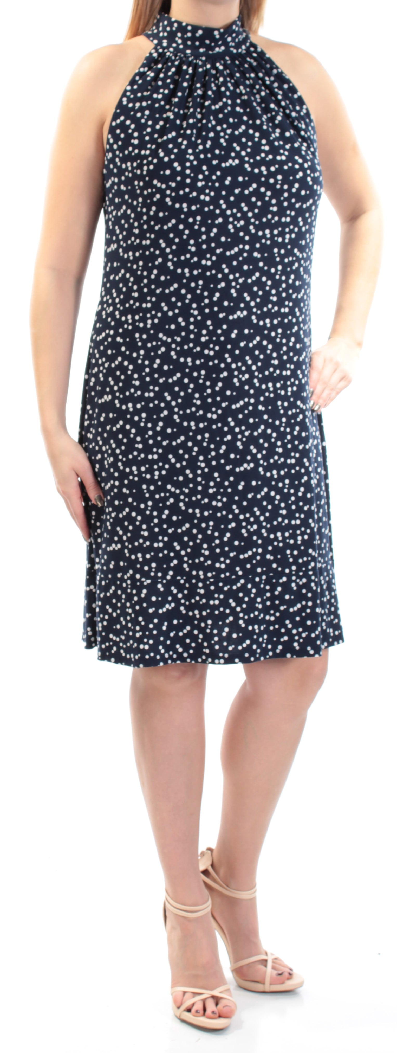 knee length dresses for ladies Flattering A-Line Midi Dress  Waist-Defining Silhouette for Women Navy Blue / XL
