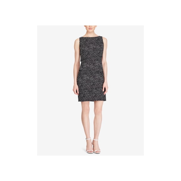 American Living Tiered Crepe Dot Dress Blackwhite 2