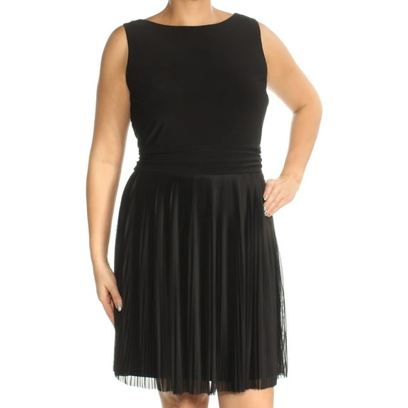 AMERICAN LIVING $89 Womens New 1055 Black Accordion Pleat Dress 12 B+B