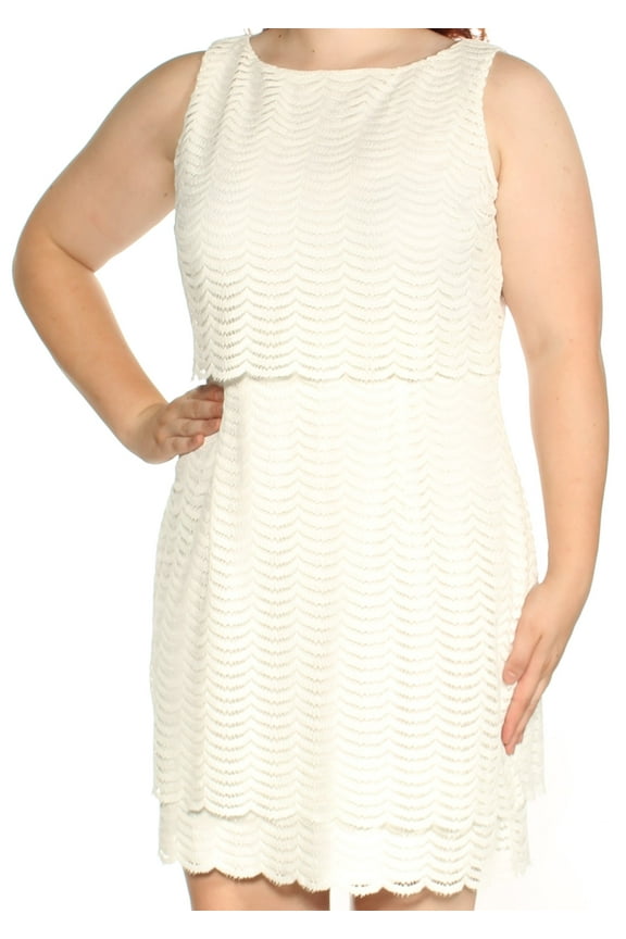 $89 Womens New 5599 Ivory Sleeveless Sheath Dress 18 B+B
