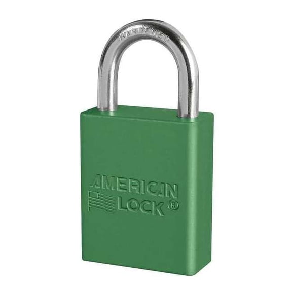 AMERICAN LOCK A1105KAS12GRN Lockout Padlock,KA,Green,1-7/8"H,PK12