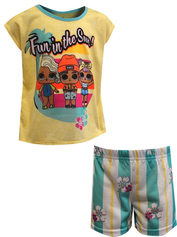 AMERICAN MARKETING ENTERPRISES Girls LOL Surprise Fun in the Sun Shortie Pajama Set (8)