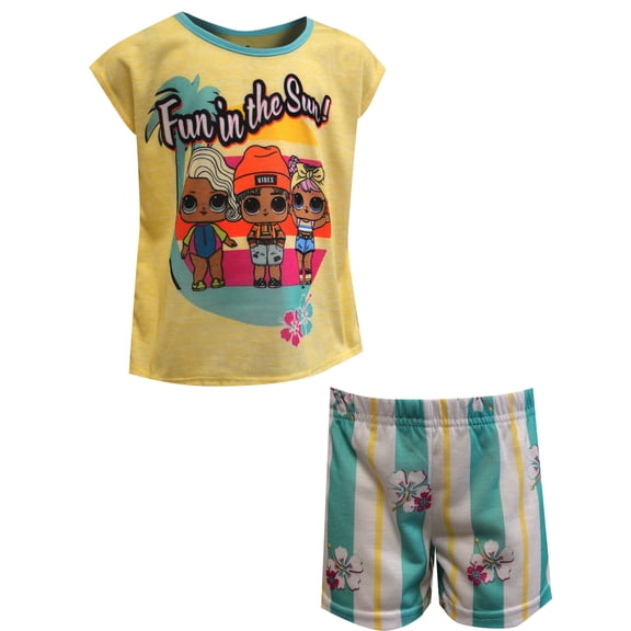 AMERICAN MARKETING ENTERPRISES Girls LOL Surprise Fun in the Sun Shortie Pajama Set (8)
