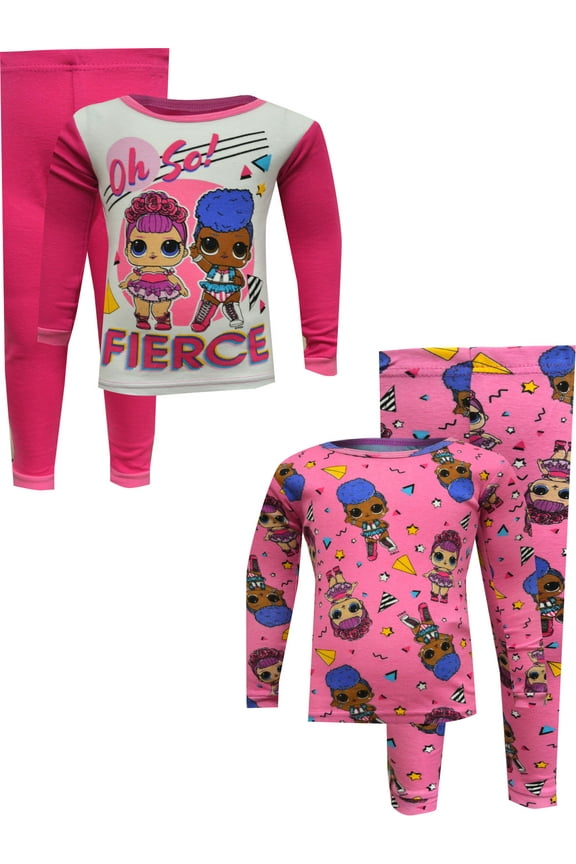 Girls LOL Surprise Oh So Fierce 4 Piece Cotton Pajama Set (8)